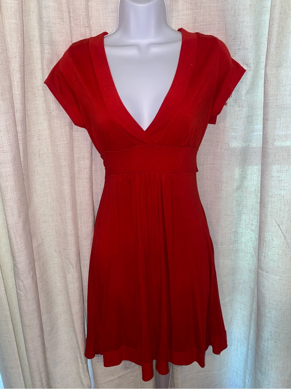 🇺🇸 Vintage Body Central Patriot Red V-Neck Tie-Back Dress - Y2K Mall Fashion M